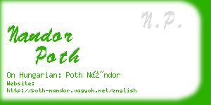 nandor poth business card